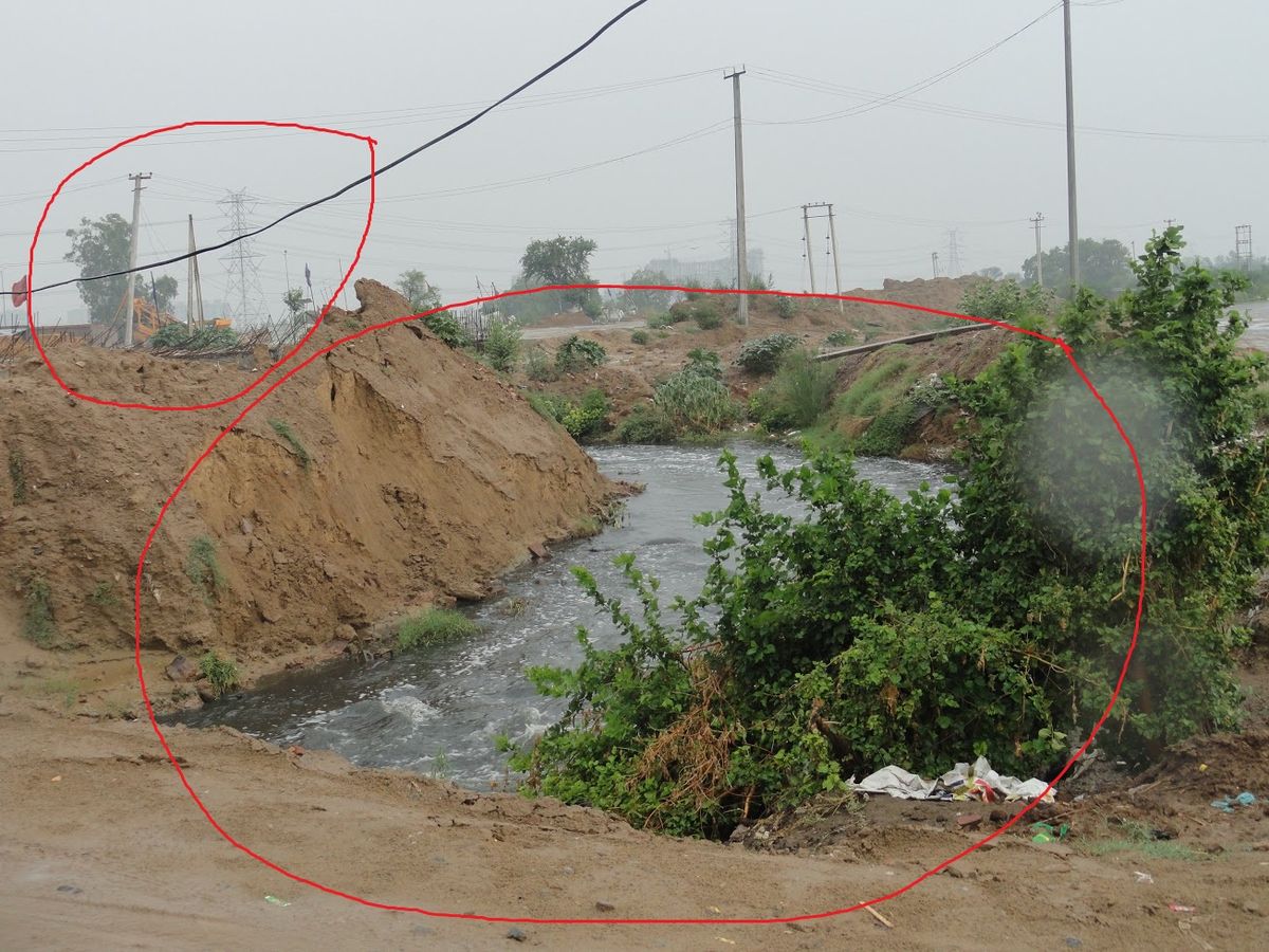 Gurgaon Sector 103(New Sectors) a natural drain about to be blocked. This is the reason why Gurgaon 