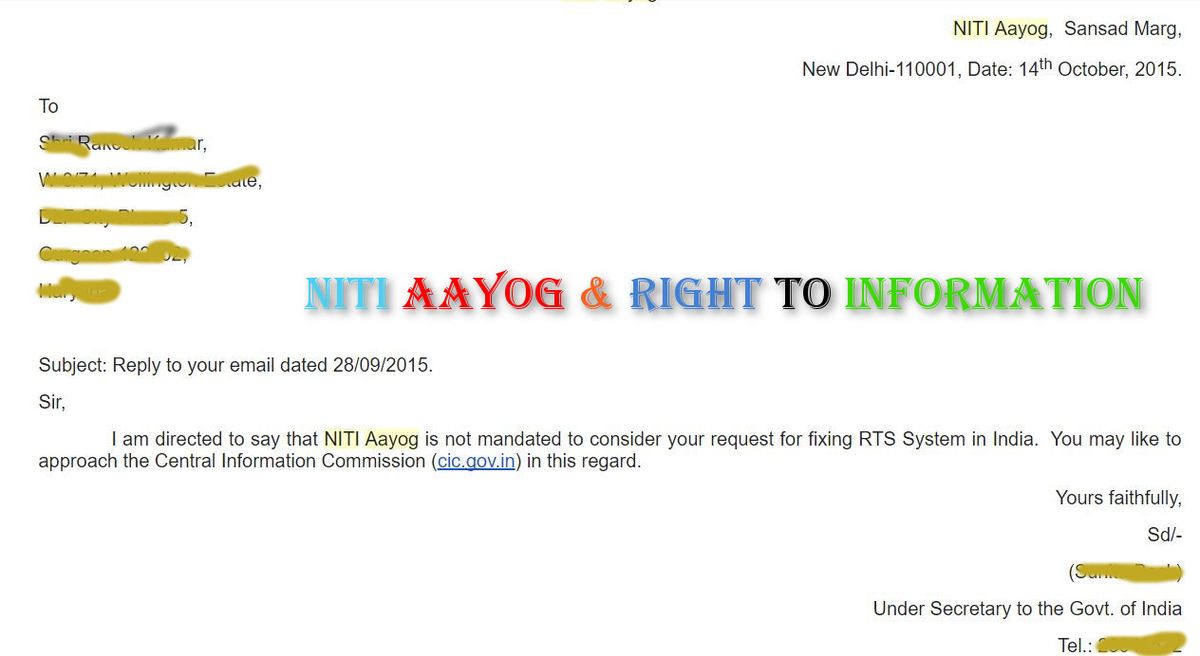 NITI Ayog responded. Well we were expecting a bit more compassion on the issue not the typical "bure