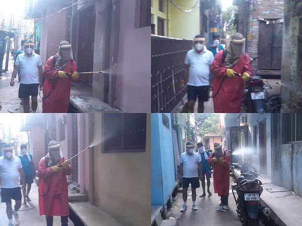 क्षेत्रवासियों को कोविड-19 यानि कोरोना वायरस से सुरक्षित रखने के लिए कानपुर, गोलागंज पीर जलील वार्ड 