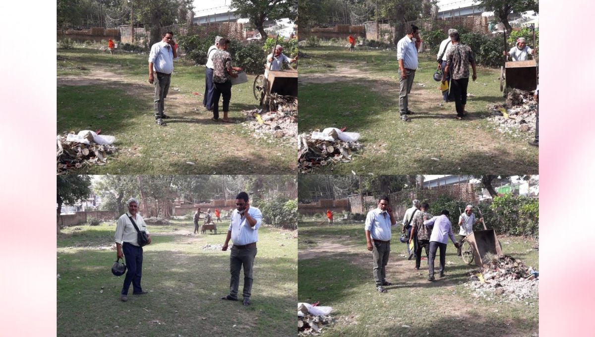 गोविंद नगर लेबर कॉलोनी में पार्षद ने कराई पार्क की सफाई-स्वच्छ कानपुर-स्वस्थ कानपुर की विचारधारा के 