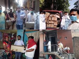 कोरोना लॉकडाउन - बिहारवासियों को दिल्ली प्रदेश में वितरित की जा रही है खाद्य सामग्री