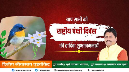 दिलीप श्रीवास्तव-राष्ट्रीय पक्षी दिवस की सभी देशवासियों  को हार्दिक शुभकामनाएं
