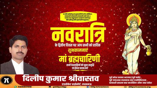 दिलीप श्रीवास्तव-नवरात्री के दूसरे दिन की शुभकामनायें -  माँ ब्रह्मचारिणी