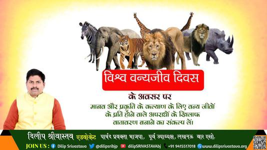 दिलीप श्रीवास्तव-विश्व वन्यजीव दिवस की   हार्दिक शुभकामनाएं