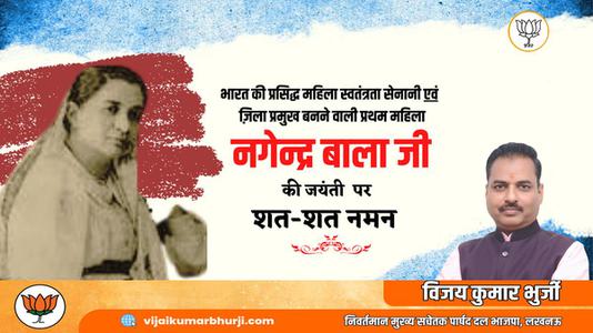 विजय कुमार भुर्जी -नागेन्द्र बाला जी की जयंती    पर शत शत नमन