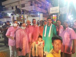 कानपुर में होलिका दहन समारोह के दौरान राजीव द्विवेदी मौजूद रहे
