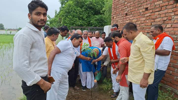 वृक्षारोपण में सहभागिता प्रदान कर बबुरी गांव में किया पौधरोपण कार्यक्रम का आयोजन-